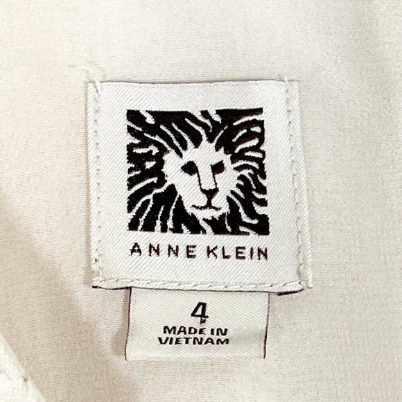 Anne Klein Vintage 90's Cream Pleated Textured Maxi Dress - Picture 8 of 14